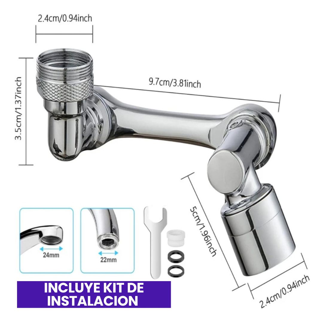 AquaPlus | Boquilla ahorradora de agua 1080° Paga 1 lleva 2