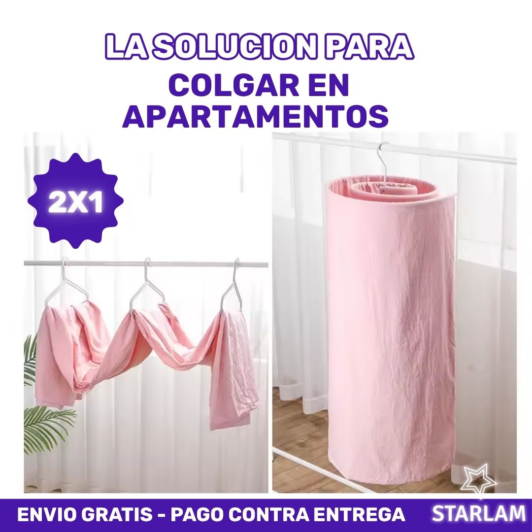2 x 1 Gancho Tendedero Espiral Sabanas Cobijas inoxidable | Envío gratis | Paga 1 lleva 2