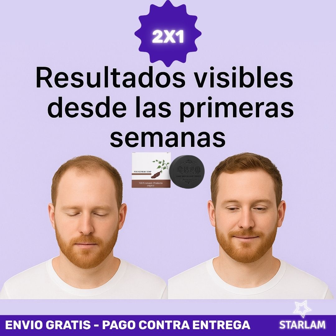 Polyg® - 2X1 Shampoo en barra anti caída y fortalecimiento del cabello con formula Coreana