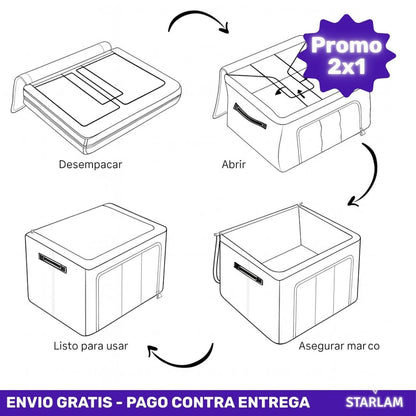 2x1 Organizador plegable premium con ventana y asas tamaño L| Envío gratis