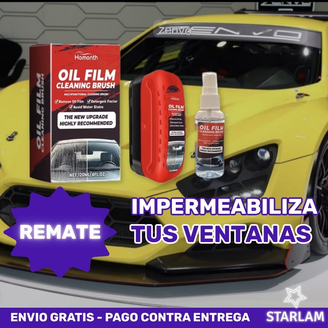 Kit OilFilm | Esponja limpia vidrios + aceite anti empaño | REPUESTO GRATIS