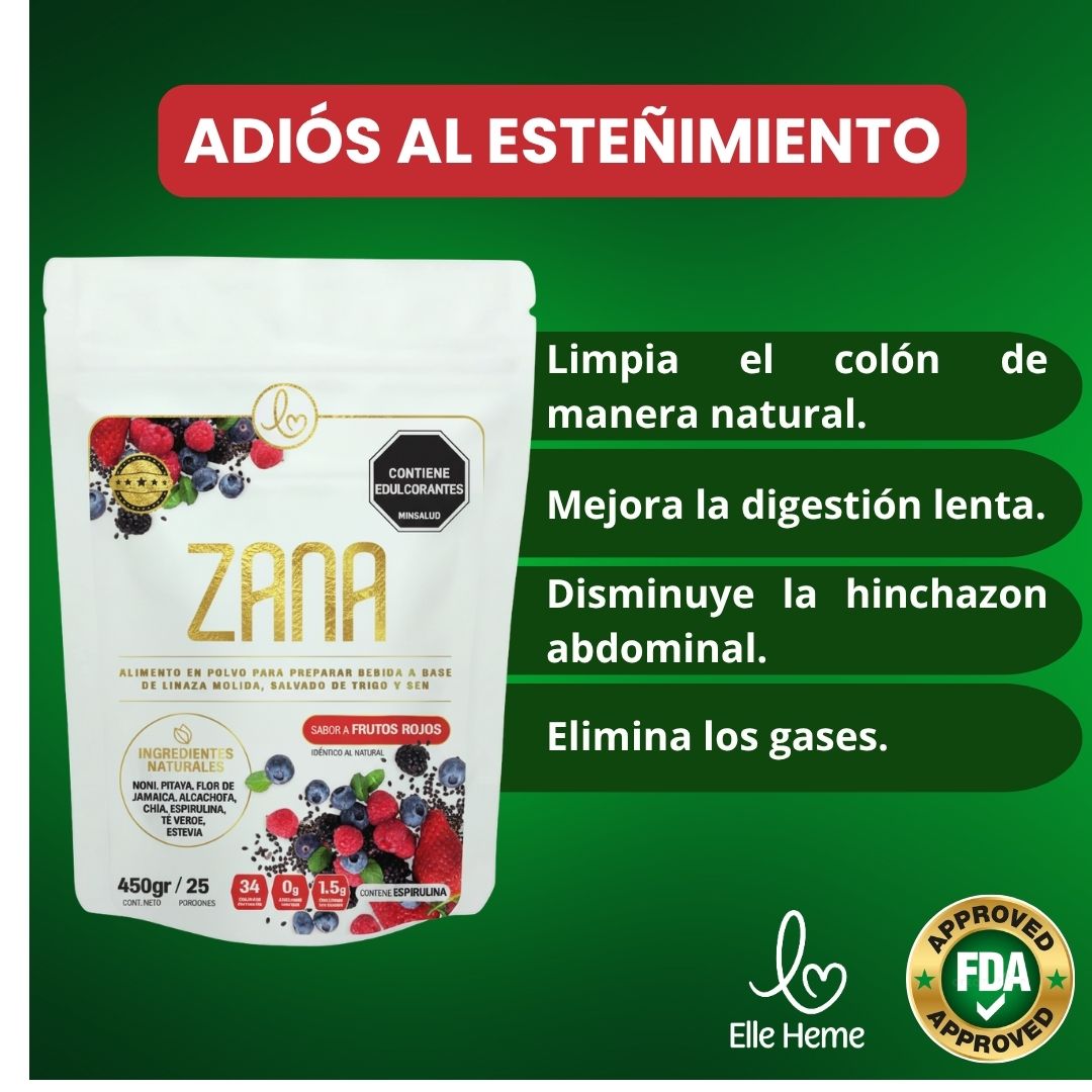 ZANA® fibra prebiotica natural anti estreñimiento | Regula el sistema digestivo y desinflama