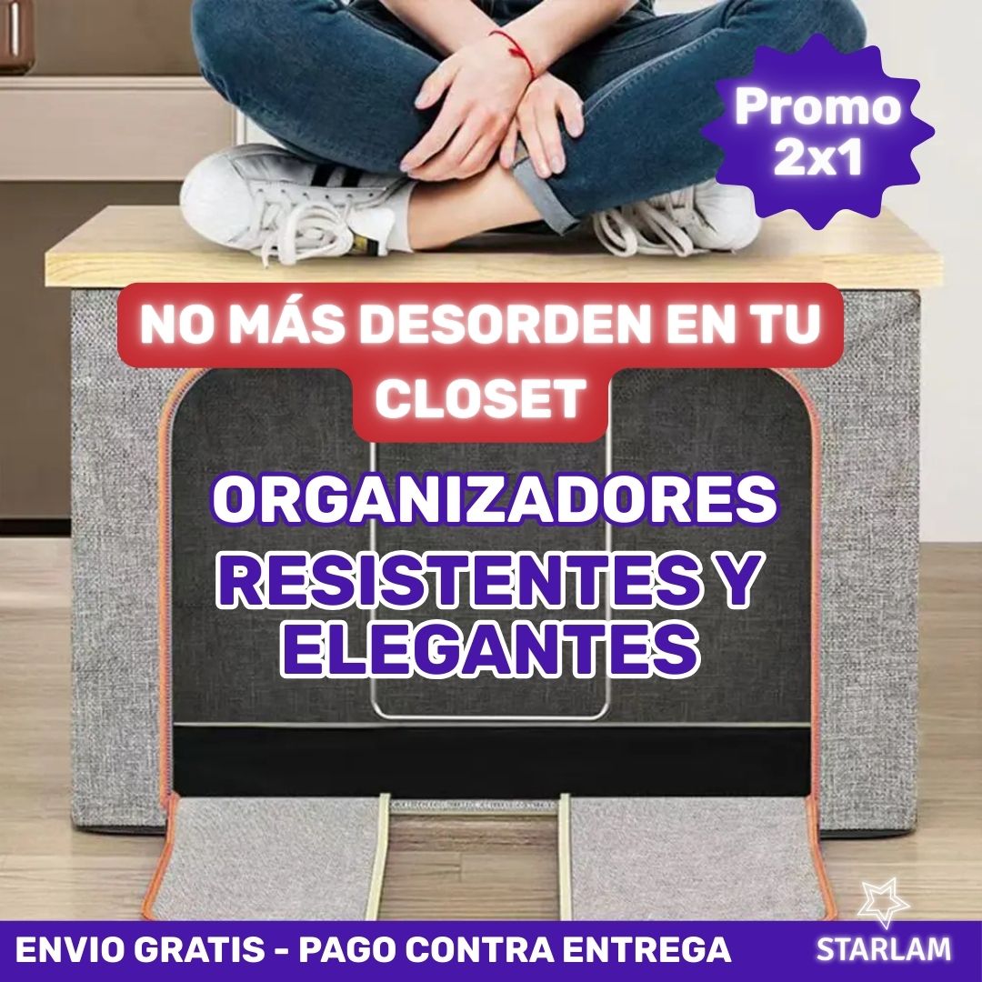 2x1 Organizador plegable premium con ventana y asas tamaño L| Envío gratis