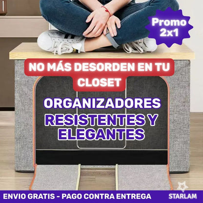 2x1 Organizador plegable premium con ventana y asas tamaño L| Envío gratis