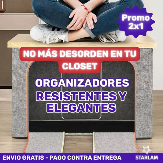 2x1 Organizador plegable premium con ventana y asas tamaño L| Envío gratis