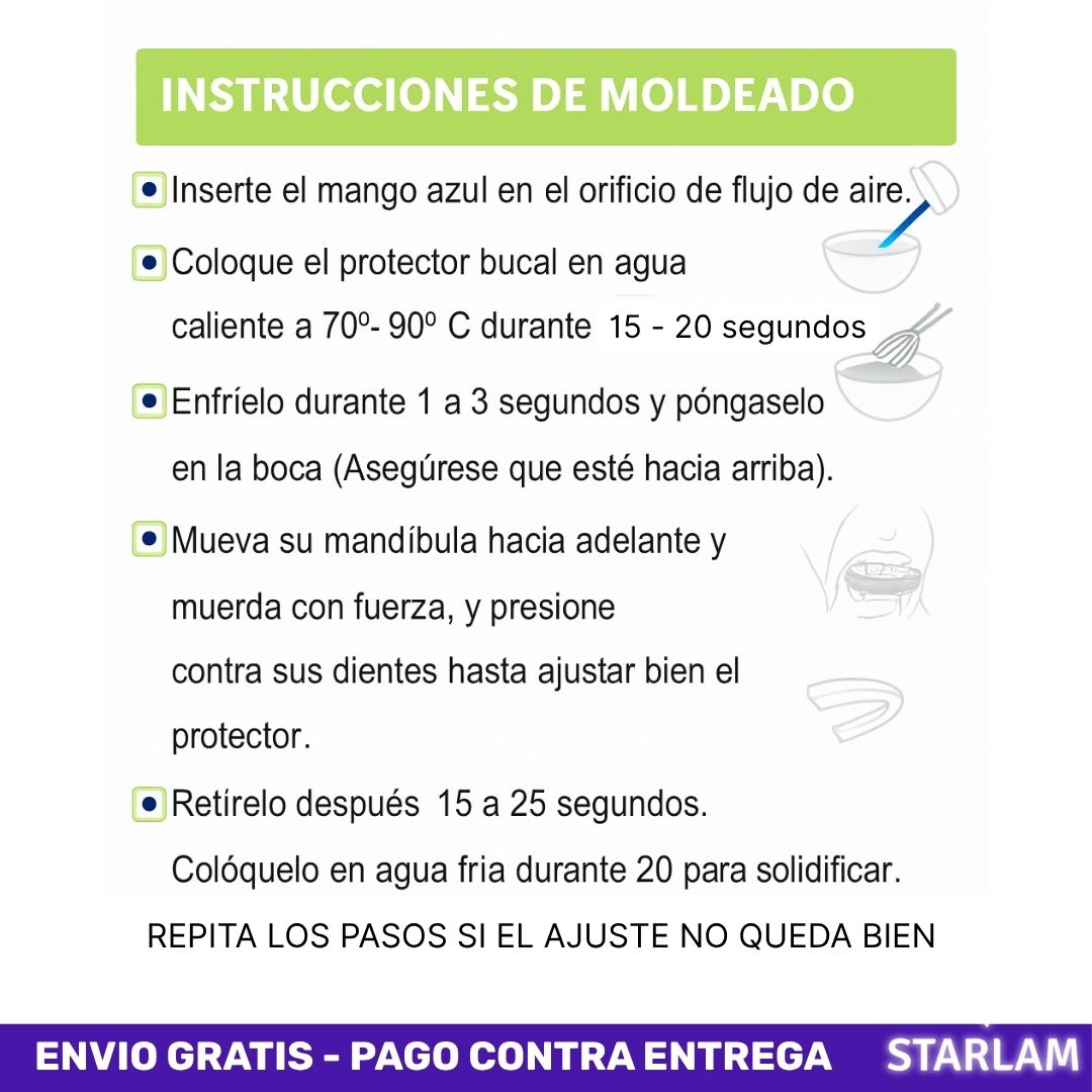 2X1 Protector bucal anti bruxismo | Relaja la mandíbula y protege tus dientes y encías