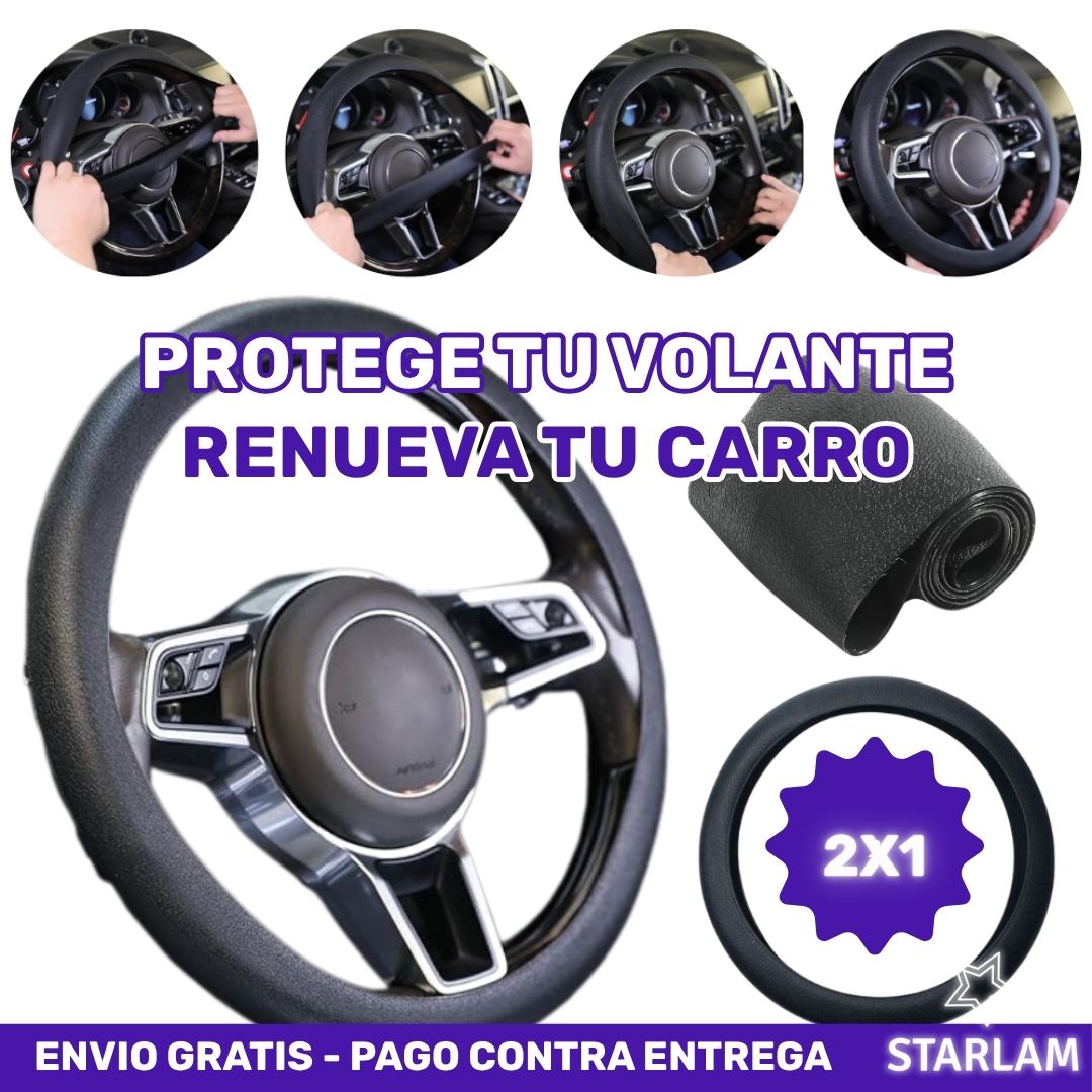 Oferta 2X1 Protector de Volante premium para carros color negro | Envío gratis