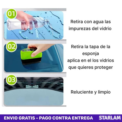 Kit OilFilm | Esponja limpia vidrios + aceite anti empaño | REPUESTO GRATIS