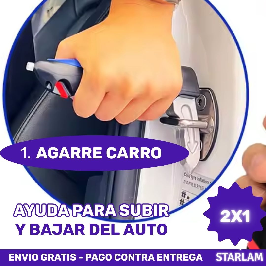 2x1 CarCan | Herramienta 5 en 1 de soporte para vehículos y escape de emergencia