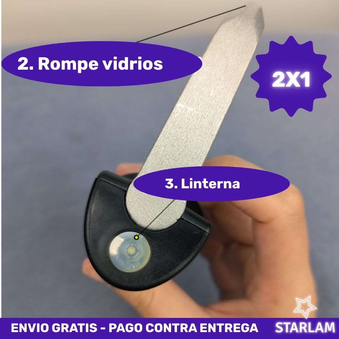 2x1 CarCan | Herramienta 5 en 1 de soporte para vehículos y escape de emergencia