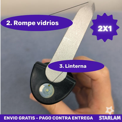 2x1 CarCan | Herramienta 5 en 1 de soporte para vehículos y escape de emergencia