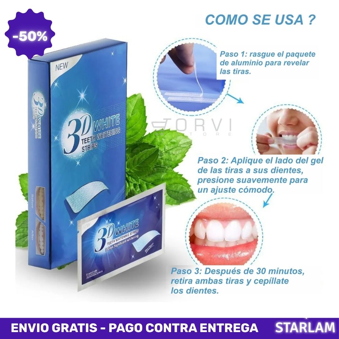 3DWhite | Tiras blanqueadoras tratamiento de 7 días para una sonrisa blanca