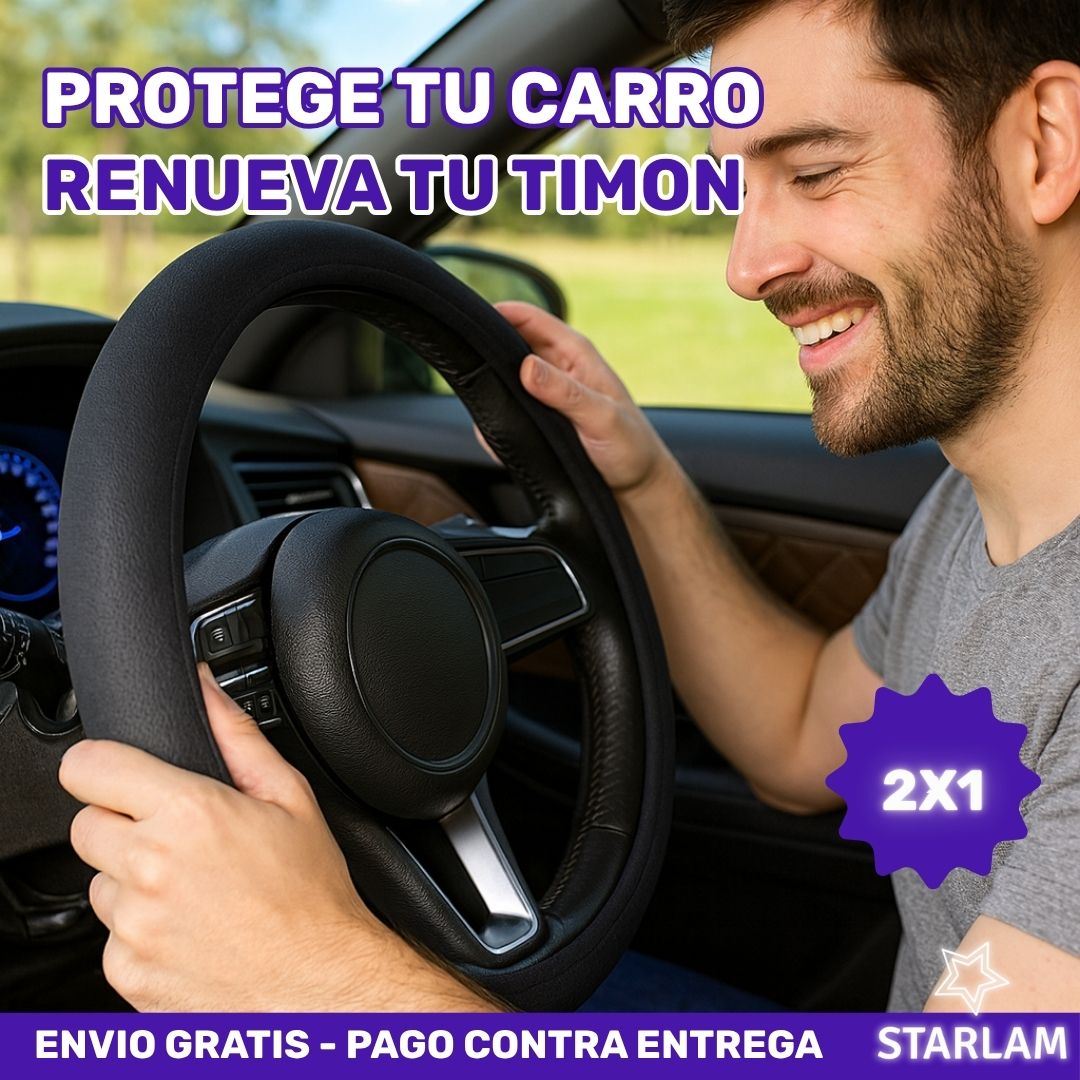 Oferta 2X1 Protector de Volante premium para carros color negro | Envío gratis