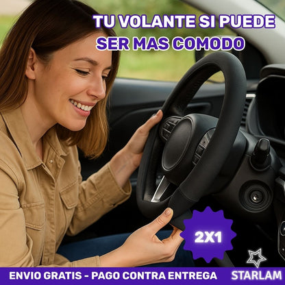 Oferta 2X1 Protector de Volante premium para carros color negro | Envío gratis