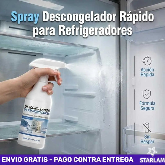 Spray descongelador rápido para congelador: derrite el hielo al instante.