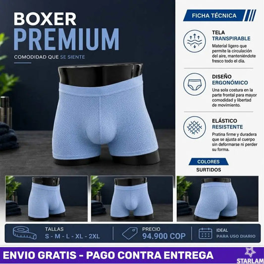 Pack 3 bóxer premium fabricados con fibra de bambú de primera calidad