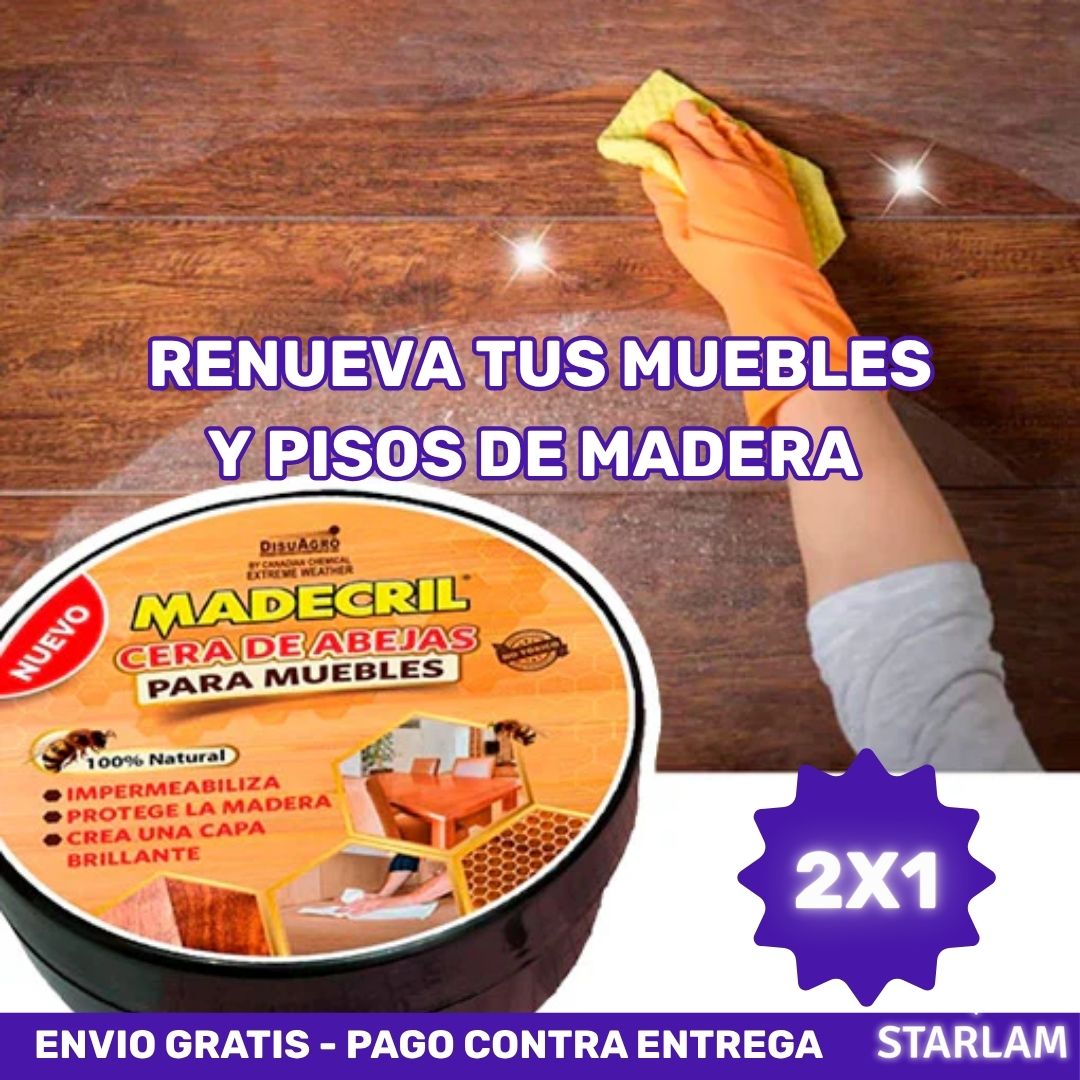 Promo 2x1 BeeFix Madecril | Cera grande restauradora de madera pisos y muebles | Original