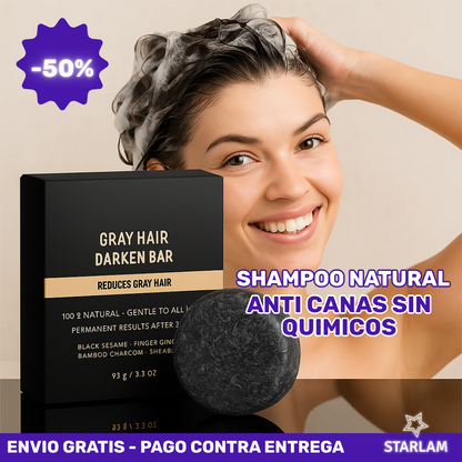 Antigray Shampoo Anti canas 100% natural - Tiñe canas sin químicos desde el día 1