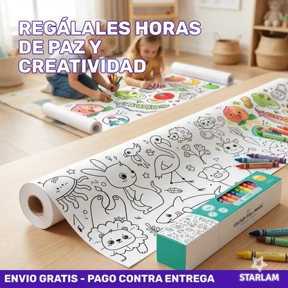 Paga UNO y lleva TRES Rollos de papel para colorear