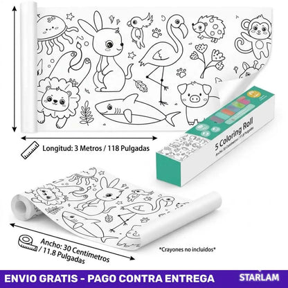 Paga UNO y lleva TRES Rollos de papel para colorear