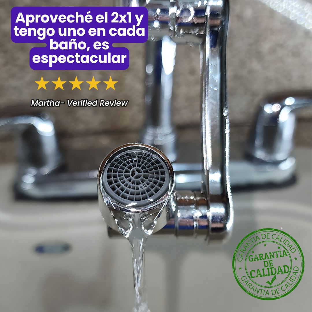 AquaPlus | Boquilla ahorradora de agua 1080° Paga 1 lleva 2