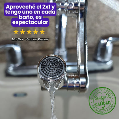 AquaPlus | Boquilla ahorradora de agua 1080° Paga 1 lleva 2