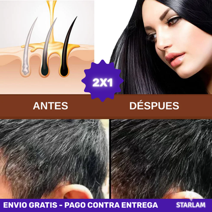 Antigray Shampoo Anti canas 100% natural - Tiñe canas sin químicos desde el día 1
