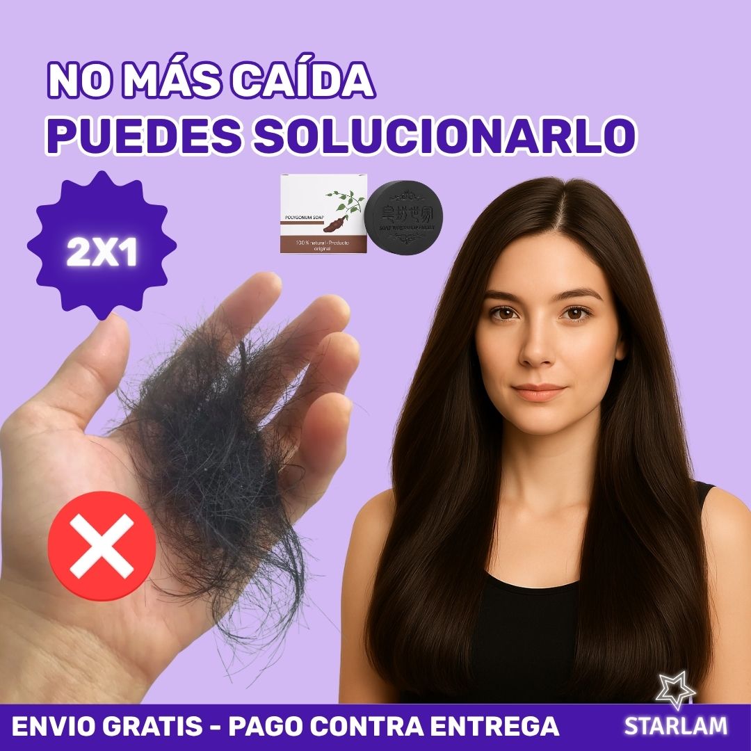 Polyg® - 2X1 Shampoo en barra anti caída y fortalecimiento del cabello con formula Coreana
