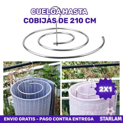 2 x 1 Gancho Tendedero Espiral Sabanas Cobijas inoxidable | Envío gratis | Paga 1 lleva 2