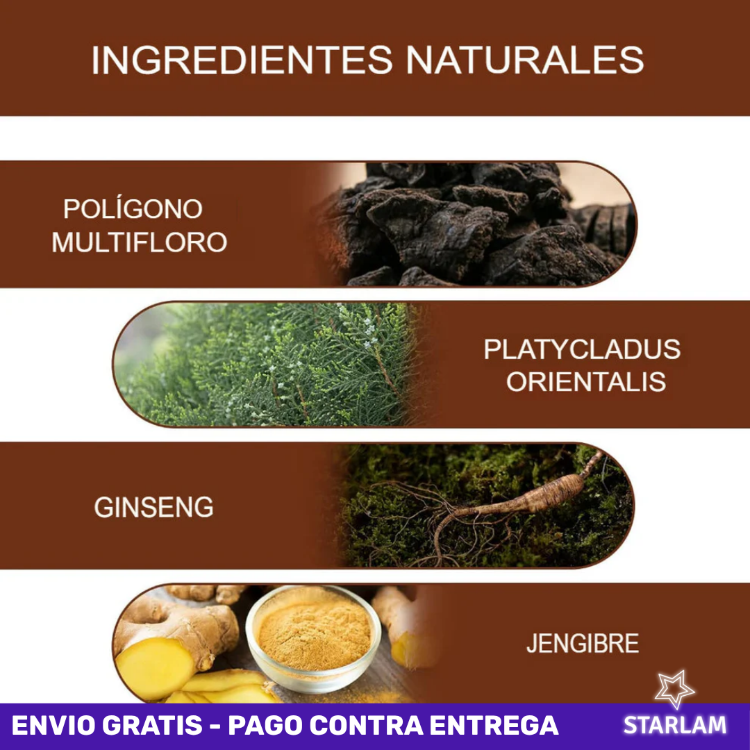 Antigray Shampoo Anti canas 100% natural - Tiñe canas sin químicos desde el día 1