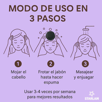 Polyg® - 2X1 Shampoo en barra anti caída y fortalecimiento del cabello con formula Coreana