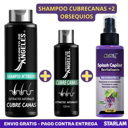 Oferta Shampoo cubre canas + Cera anti canas y Tónico capilar anti edad gratis