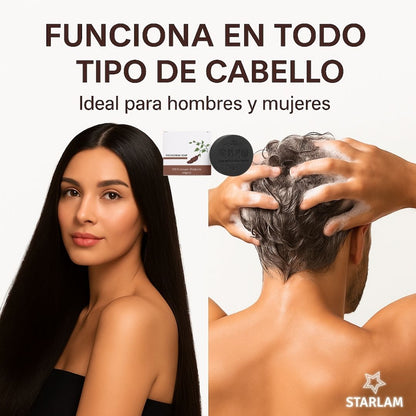 Polyg® - 2X1 Shampoo en barra anti caída y fortalecimiento del cabello con formula Coreana