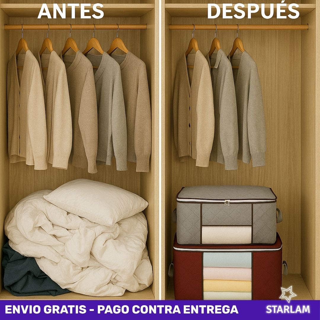 2x1 Organizador plegable premium con ventana y asas tamaño L| Envío gratis