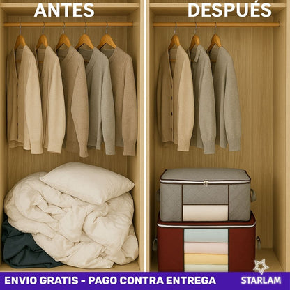 2x1 Organizador plegable premium con ventana y asas tamaño L| Envío gratis