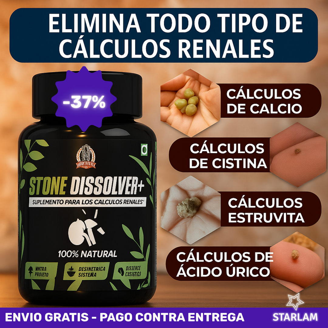 Stone Dissolver | Formula anti cálculos | Destruye impurezas y previene tratamientos invasivos