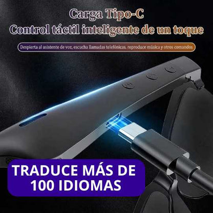 NanoGlasses IA | Gafas inteligentes: traductor, música, llamadas y asistente IA