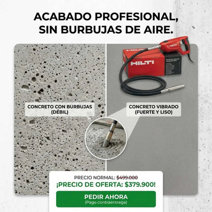 Vibrador de Concreto Industrial HILTI 1200W — Concreto firme, obra segura