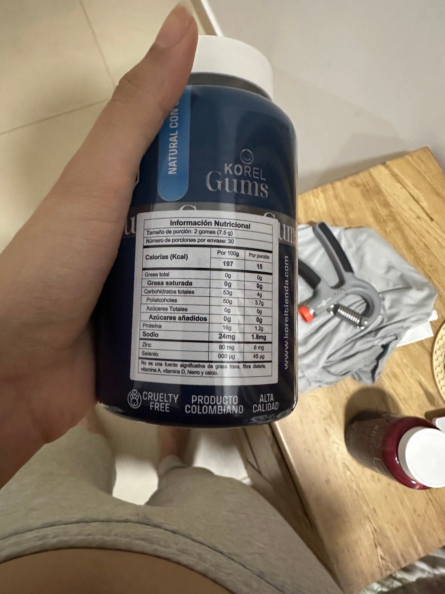 Información nutricional KOREL Colágeno